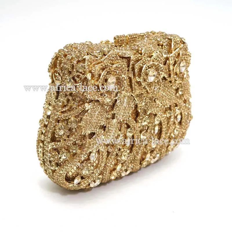 Badgley Mischka Clutch Evening Handbag Purse w/Chain Gold & Jeweled USED |  eBay