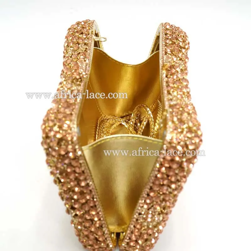 Fashion Luxury Clutch Bags Crystal Clutch Purse Designer Clutch Bag CL-116C in Bronze - 1