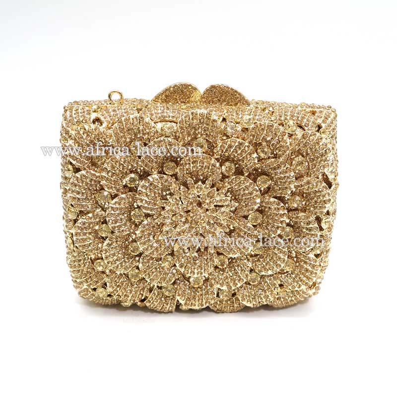 Fashion Luxury Clutch Bags Crystal Clutch Purse Evening Clutch Bag CL-117C  In Golden | LaceDesign