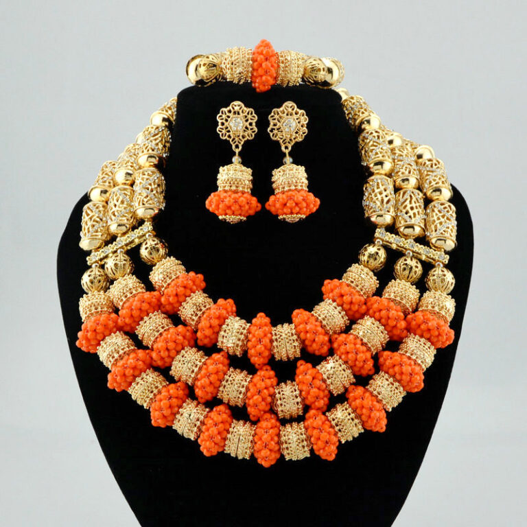 Luxury Handmade African Wedding Jewelry In Bridal Necklace Set In ...