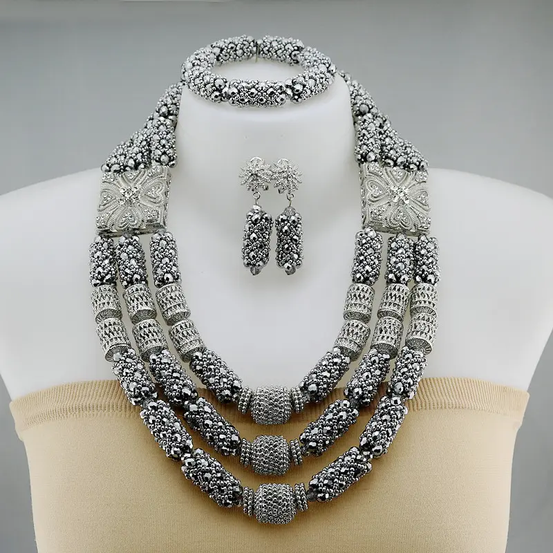 High Class Wedding Jewelry In Nigerian Party Jewelry Set In JW1051