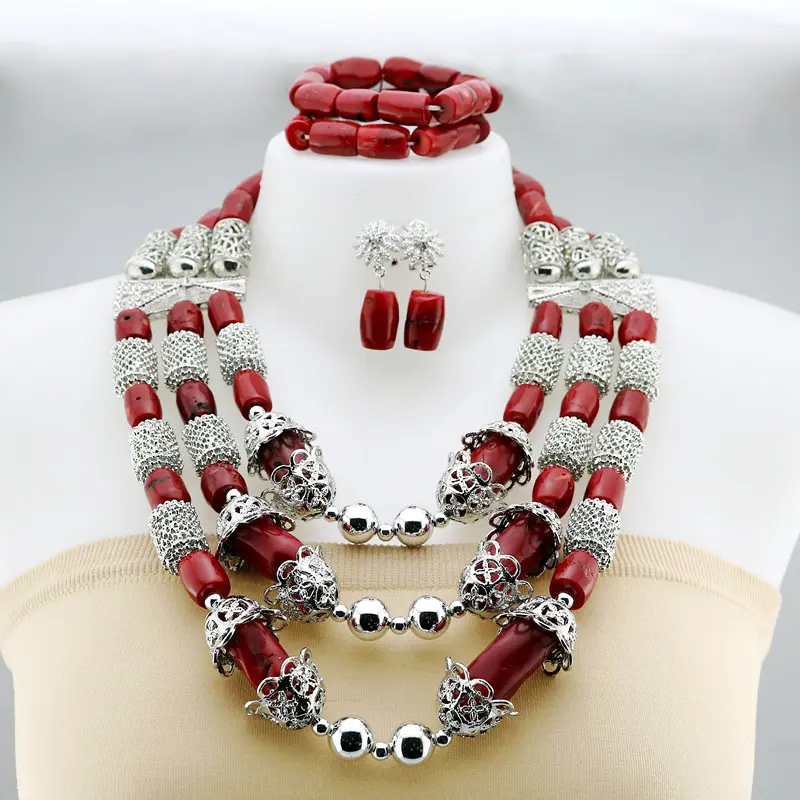 Coral Beads Jewelry Set Bridal Beads Necklace Wedding Jewelry Set  Coral  Beads Jewelry Set Bridal Beads Necklace Wedding Jewelry Set