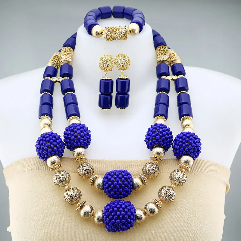 African Wedding Necklace Jewelry Set For Nigerian Party Jewelry