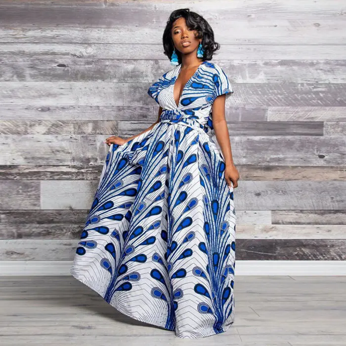 African print long dress styles best sale